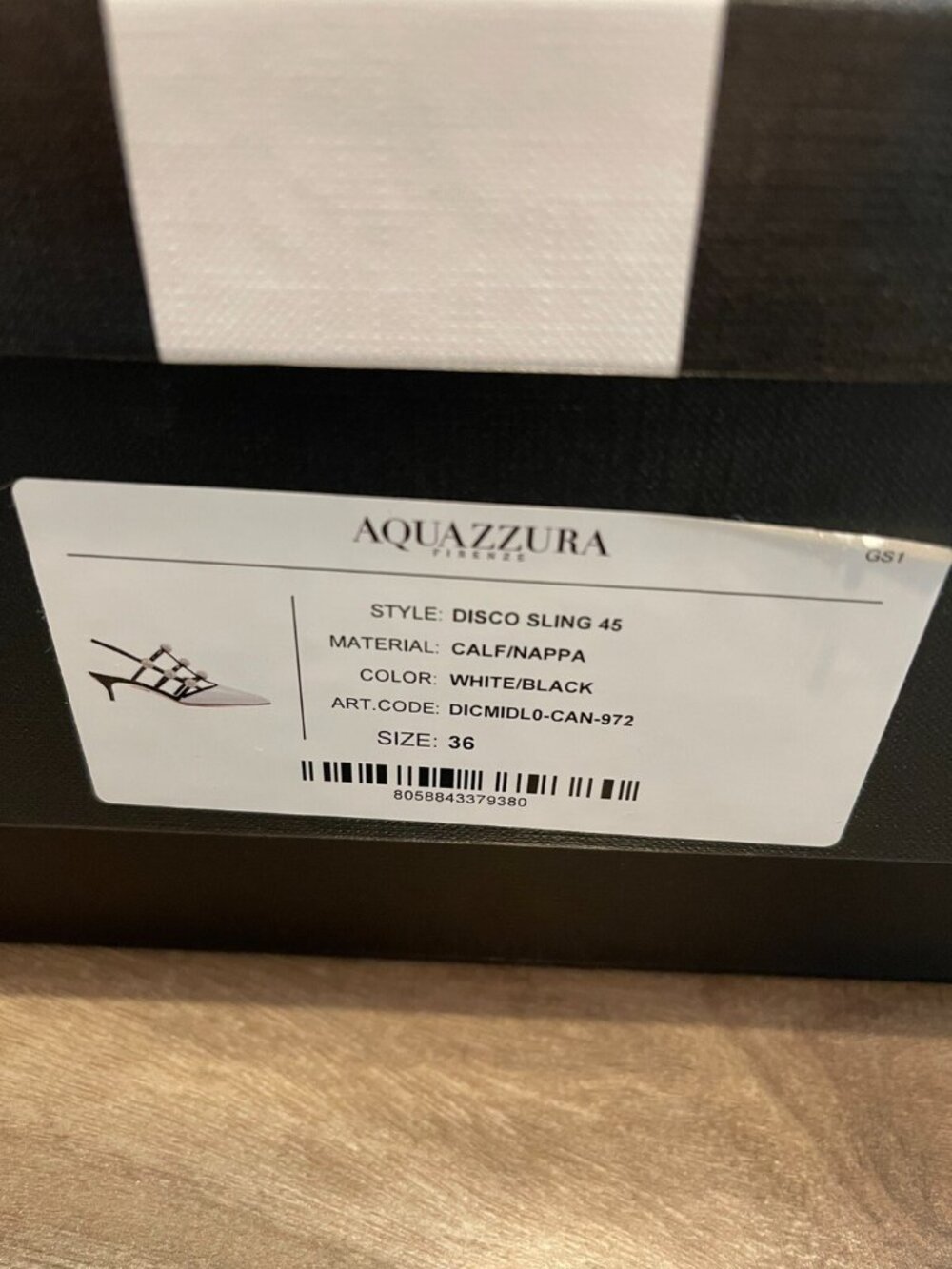 aquazzura disco slingback 45 white and black - Picture 6 of 6